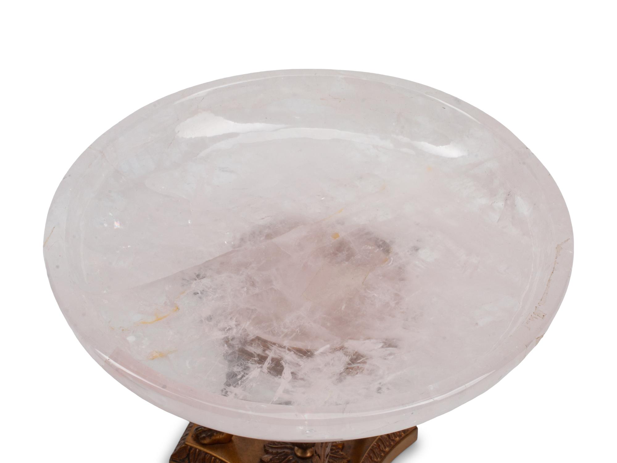 A Pair of Gilt Metal and Rock Crystal Tazze