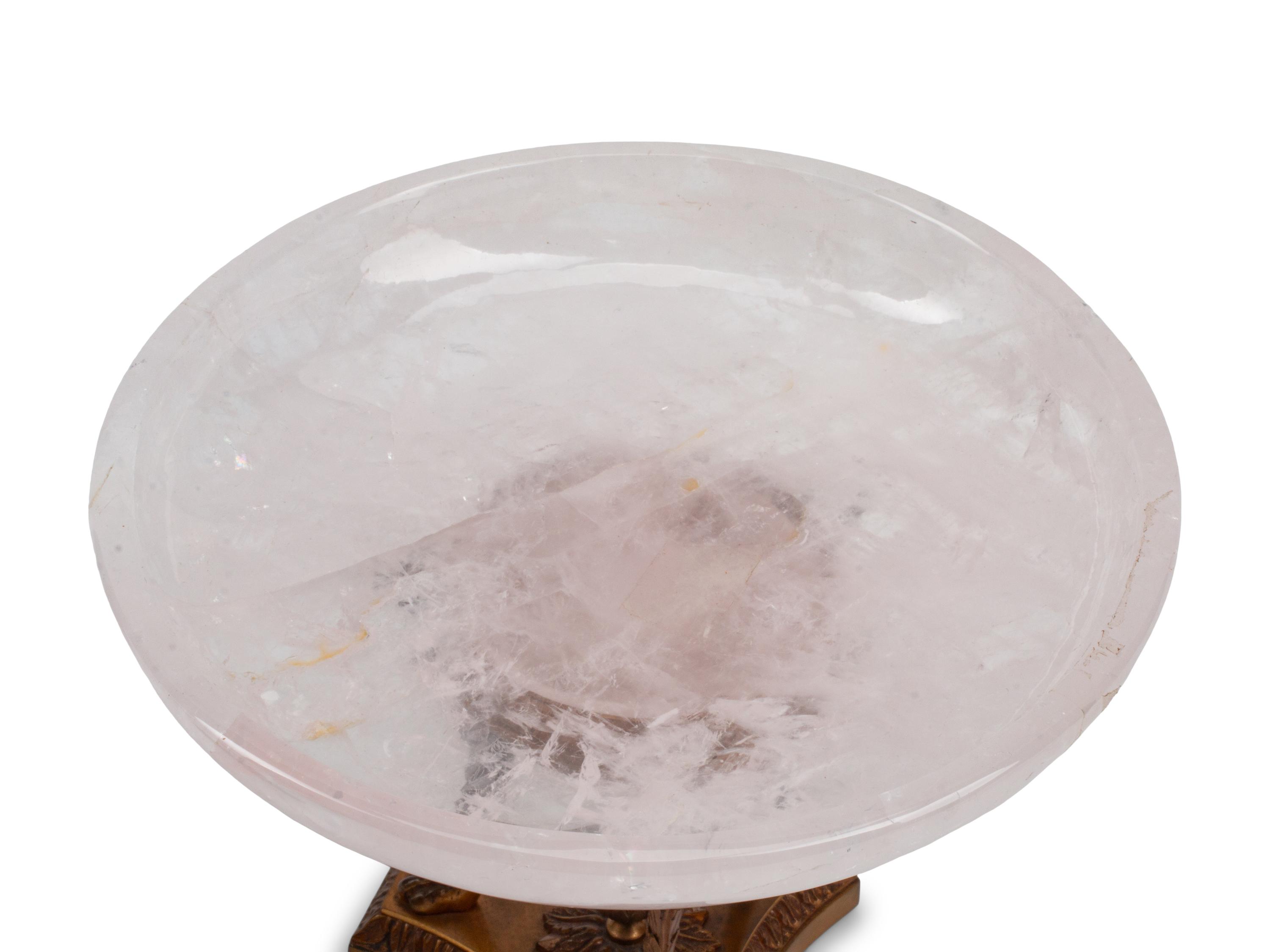 A Pair of Gilt Metal and Rock Crystal Tazze