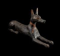 An Egyptian Painted Wood Anubis