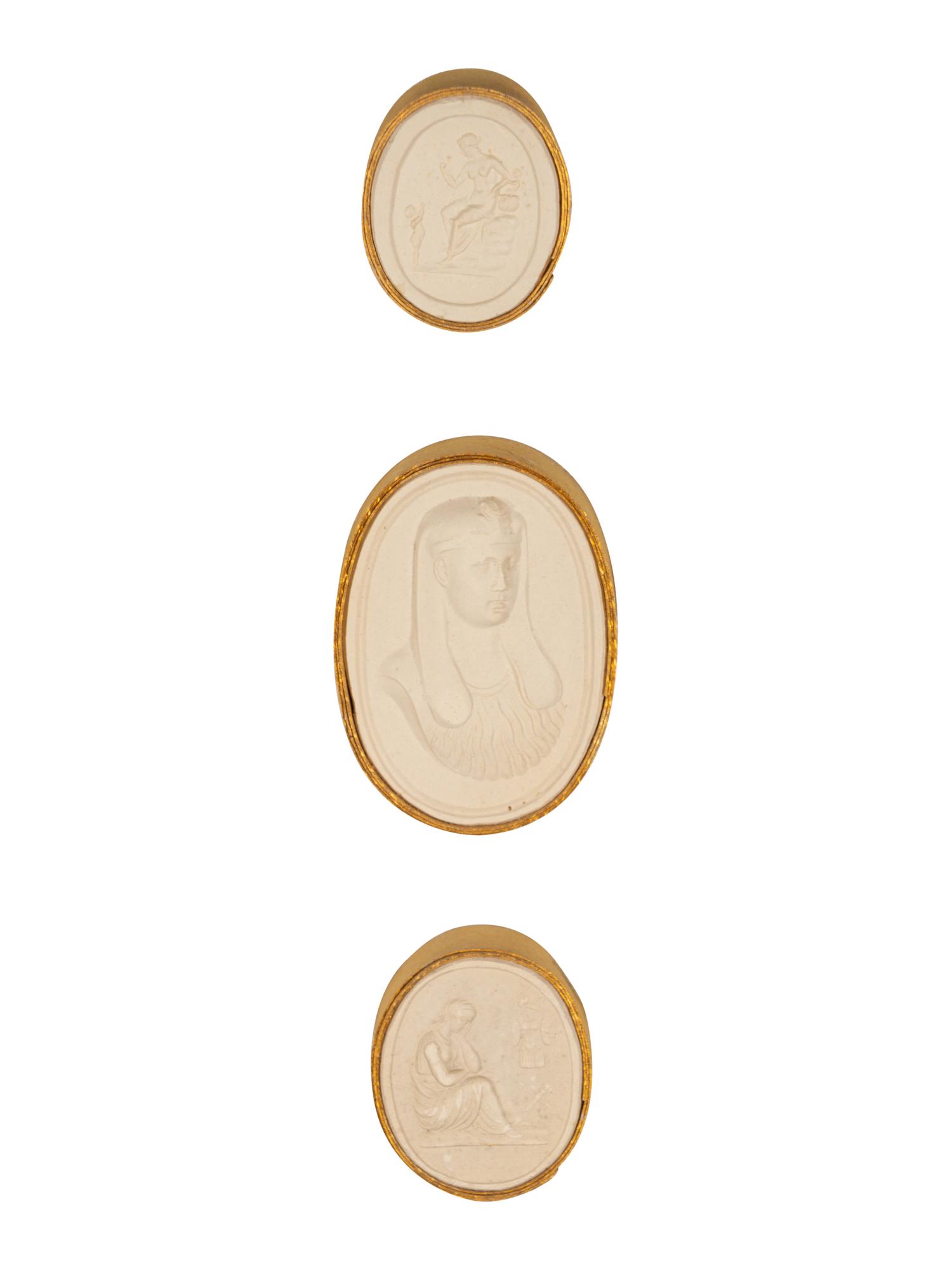 Sixteen Framed Groups of Grand Tour Plaster Intaglios
