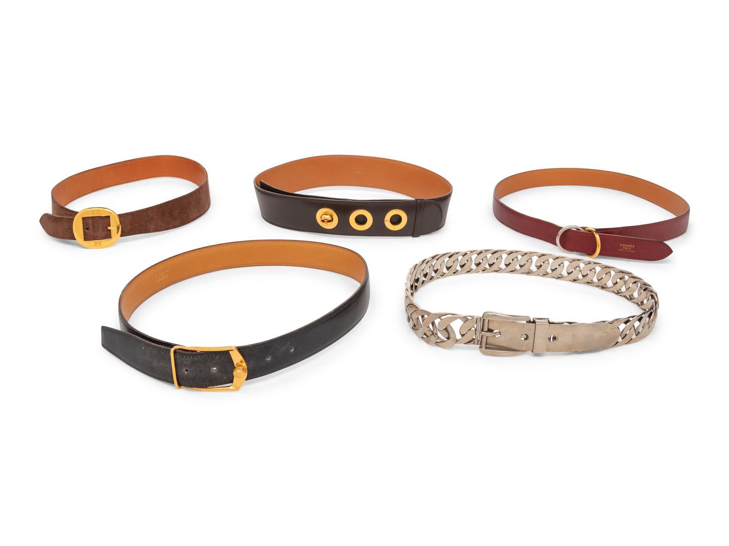 FIVE HERMÈS & GUCCI BELTS