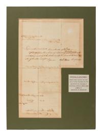 HANCOCK, John (1737-1793). Partly printed document signed ("John Hancock"), as Governor of Massachusetts, endorsed by Samuel ADAMS, (1722-1803), as Lieutenant Governor. Boston, 10 September 1789.