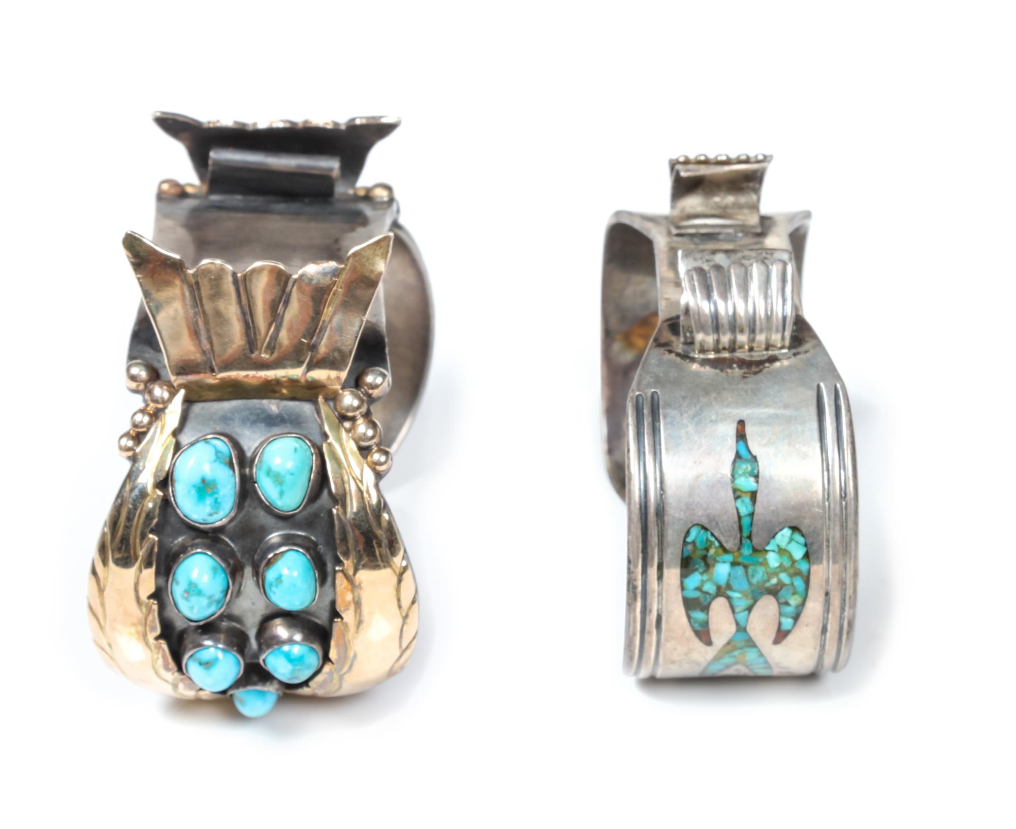 Two Southwestern Watch Bands Length 5 3/2 inches with 1 1/4 inch opening