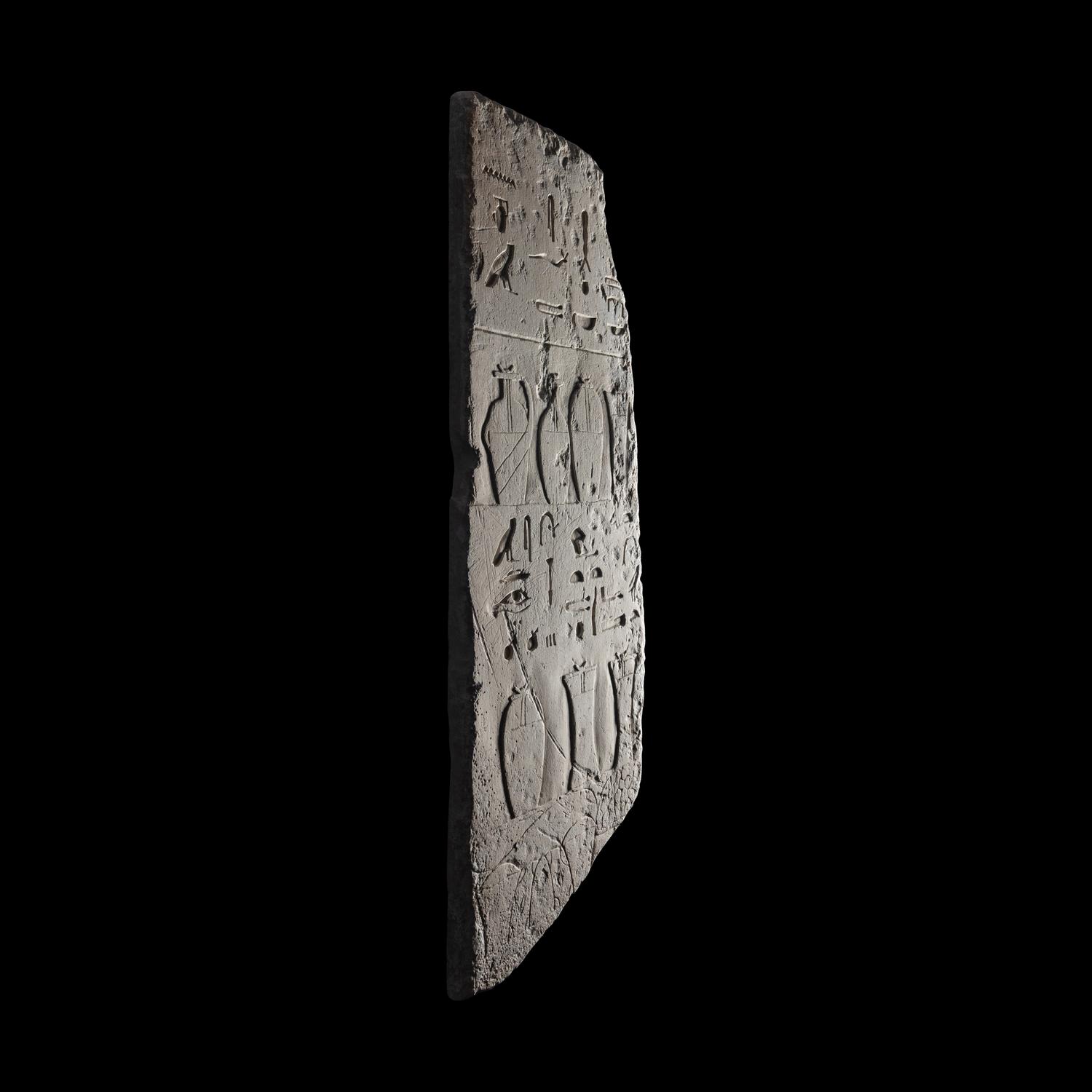 An Egyptian Limestone Wall Fragment
