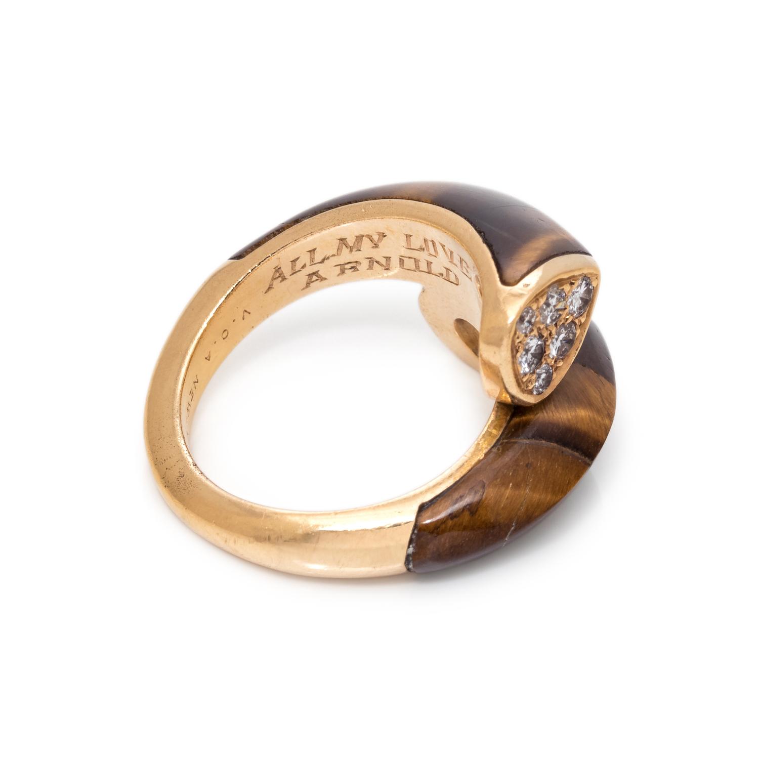 VAN CLEEF & ARPELS, TIGER'S EYE AND DIAMOND RING