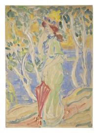 Lady with a Red Parasol , c. 1910-1913