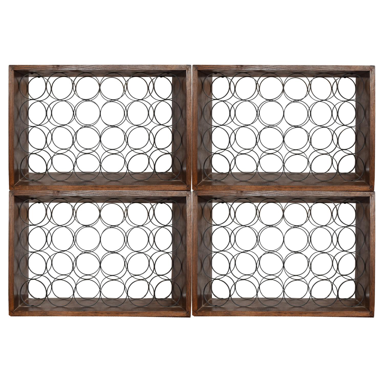 A Wood and Wirework Wine Rack 25.25" W x 8.75" D x 17.5" H — United States, 20th Century