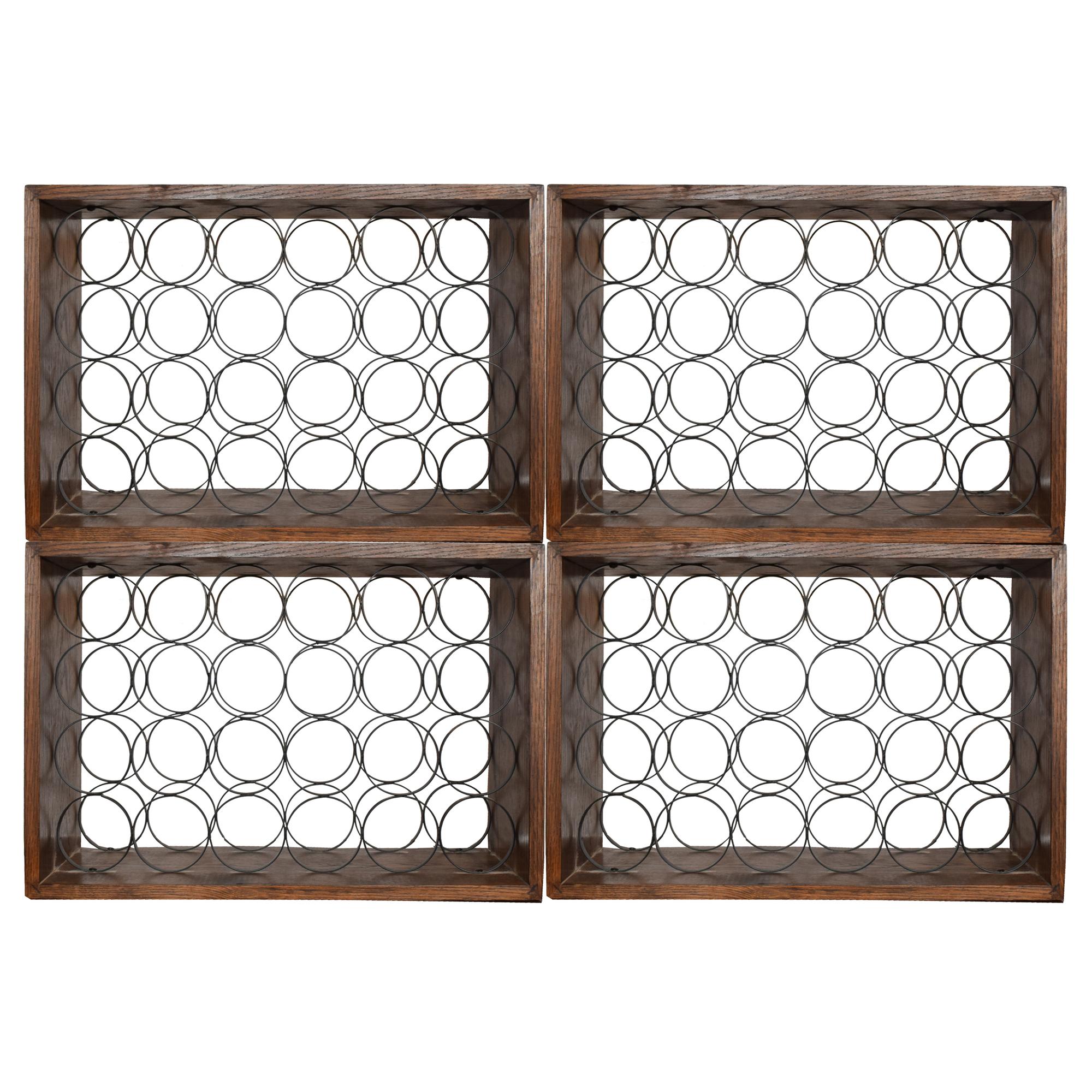 A Wood and Wirework Wine Rack 25.25" W x 8.75" D x 17.5" H — United States, 20th Century