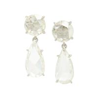 PLATINUM AND ROSE CUT DIAMOND EARRINGS