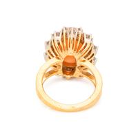 CAT'S EYE MOONSTONE AND DIAMOND RING
