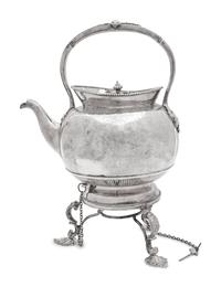 A Victorian Silver-Plate Kettle on Lampstand
