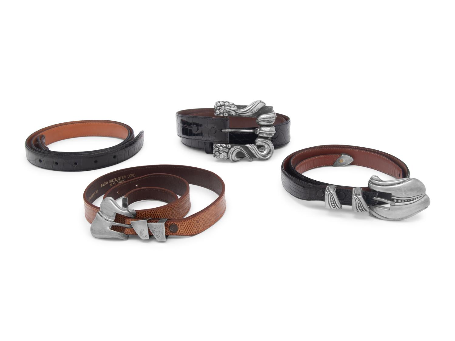 Lot of Four Kieselstein-Cord Belts