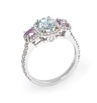 An Important Platinum, Fancy Colored Diamond and Diamond Ring, 3.70 dwts.