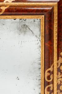 A Continental Parcel Gilt Burl Walnut Mirror