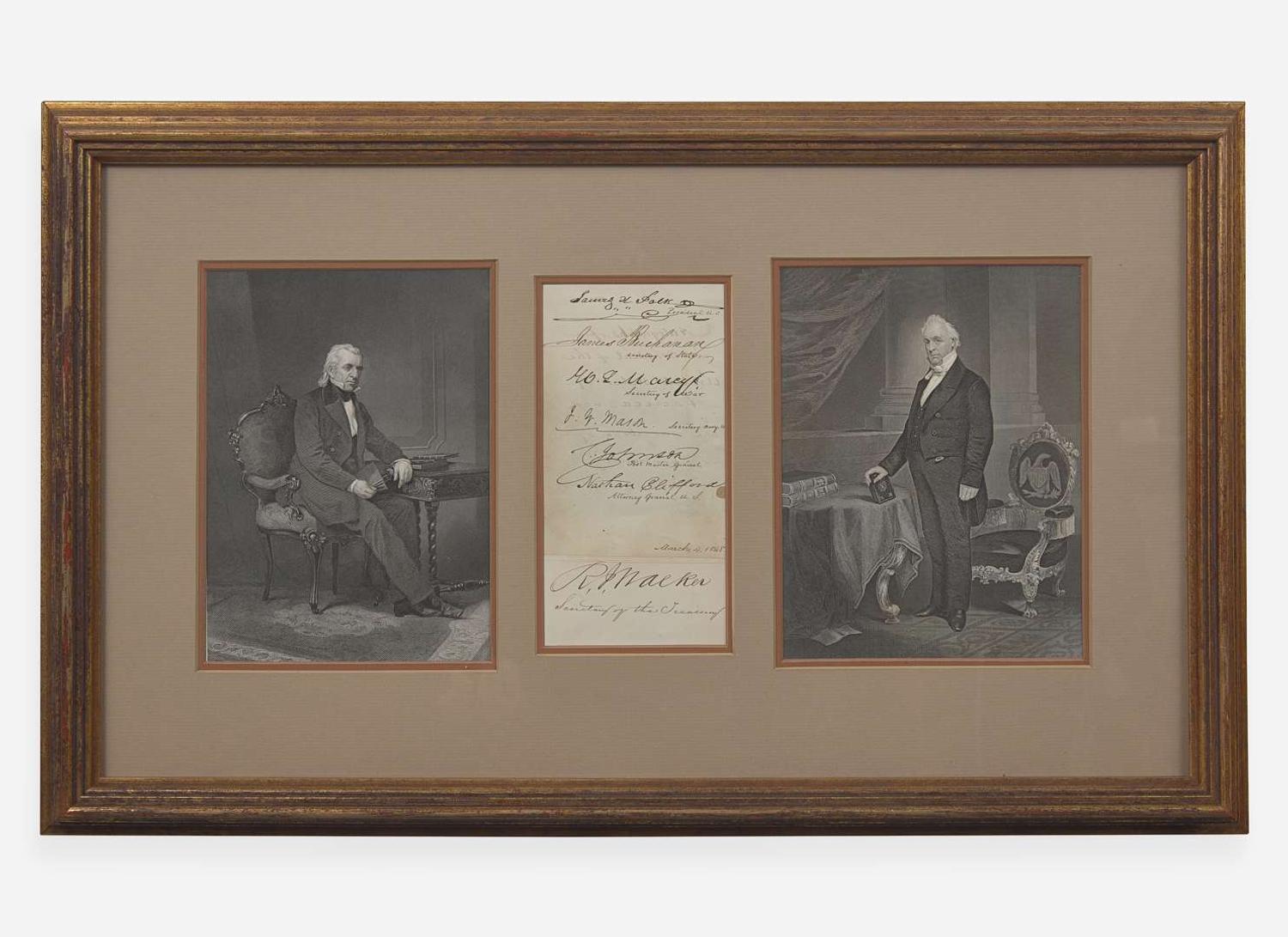 [Presidential] Polk, James K., and James Buchanan, et al. : Autograph Sheet of President James K. Polk and His Cabinet