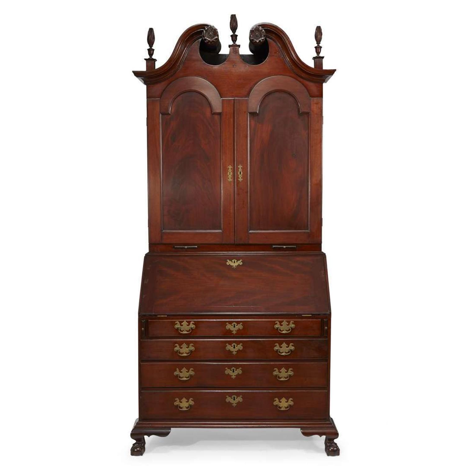 Chippendale carved mahogany secretary bookcase Philadelphia, PA, circa 1780