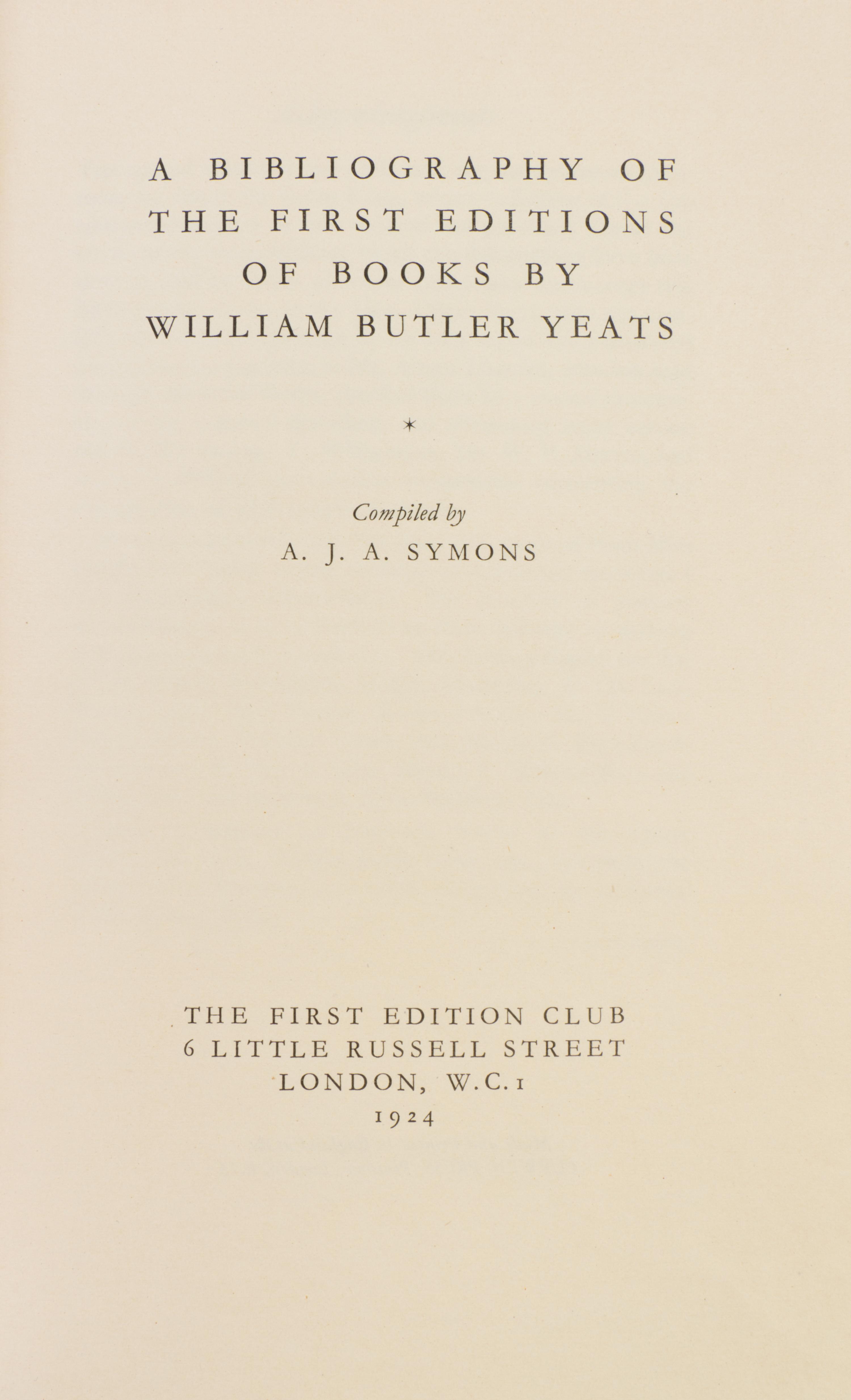 (POETRY) YEATS, WILLIAM BUTLER. October Blast: Poems. Dublin, 1927. With 2 other copies.