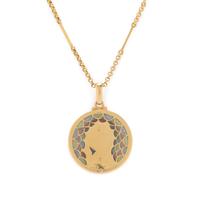 ART NOUVEAU, YELLOW GOLD AND PLIQUE- À-JOUR ENAMEL PENDANT NECKLACE