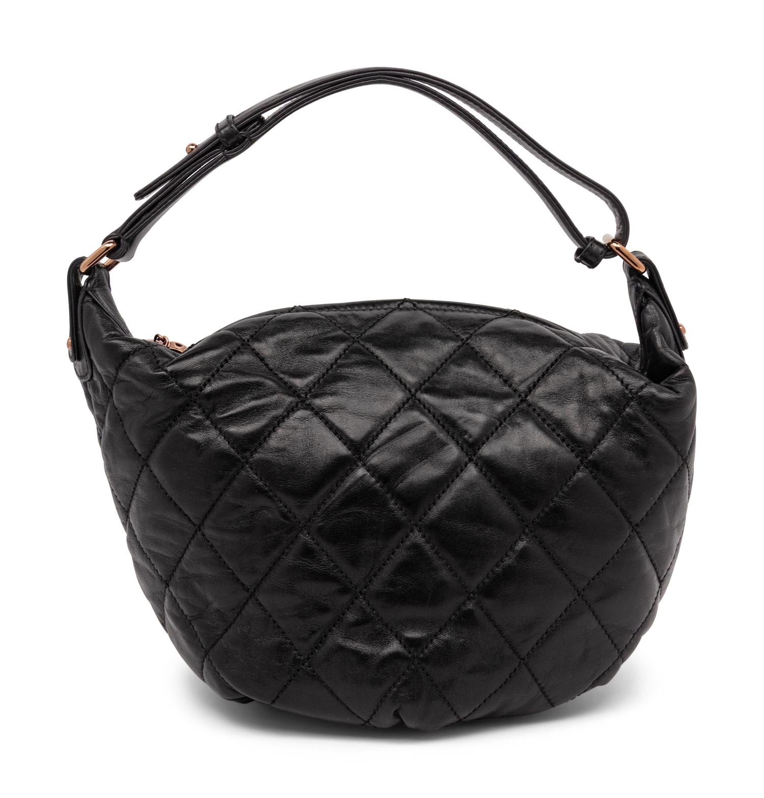Chanel, Black Quilted Leather Hobo Bag