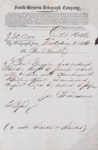(CIVIL WAR) 12 telegrams from various generals, captains, and majors from March 1862 to Dec. 1864.