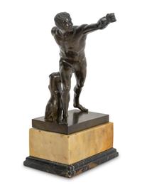 A Continental Bronze Figure of The Borghese Gladiator
