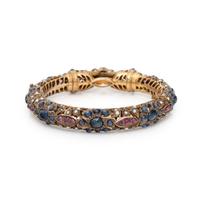 MUGHAL, SAPPHIRE, RUBY, AND SEED PEARL BRACELET