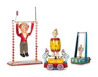 Four Tin Circus and Clown Toys