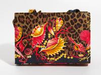 A Gianni Versace Silk Shell Print Ornate Shoulder Bag, 9.25" x 6.5" x 2.75"; Strap drop: 20.5".