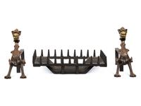 A Pair of Continental Cast Iron Figural Andirons