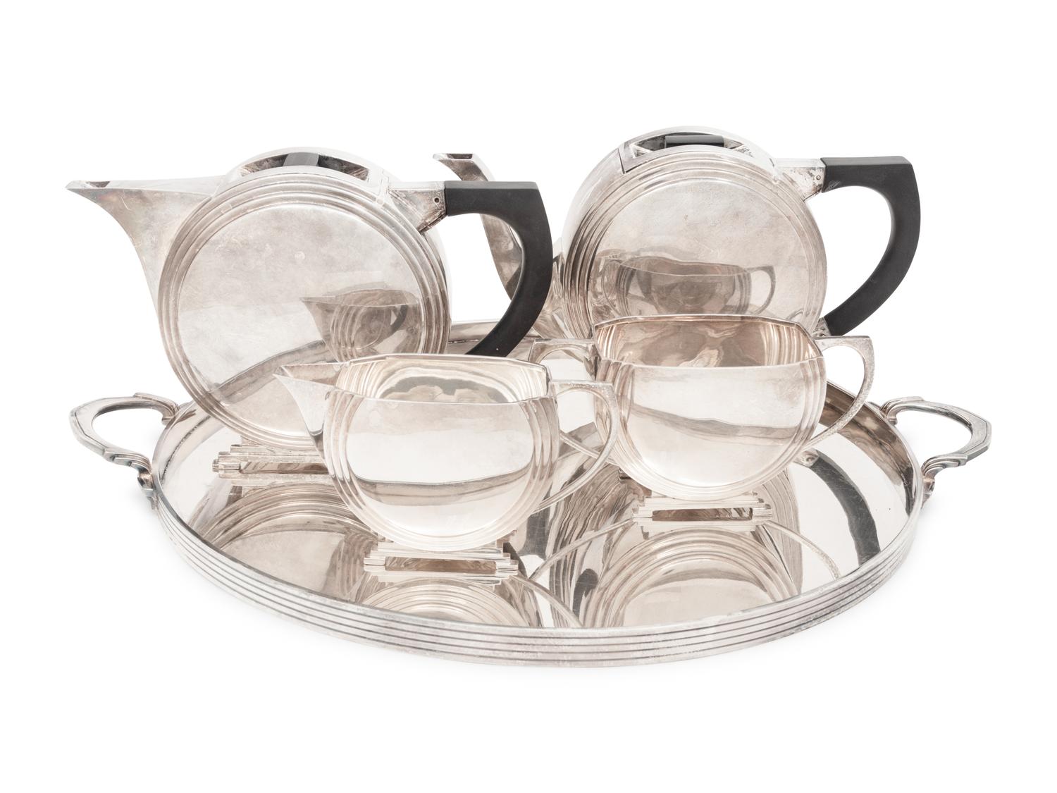 An English Silver Four-Piece Tea Service