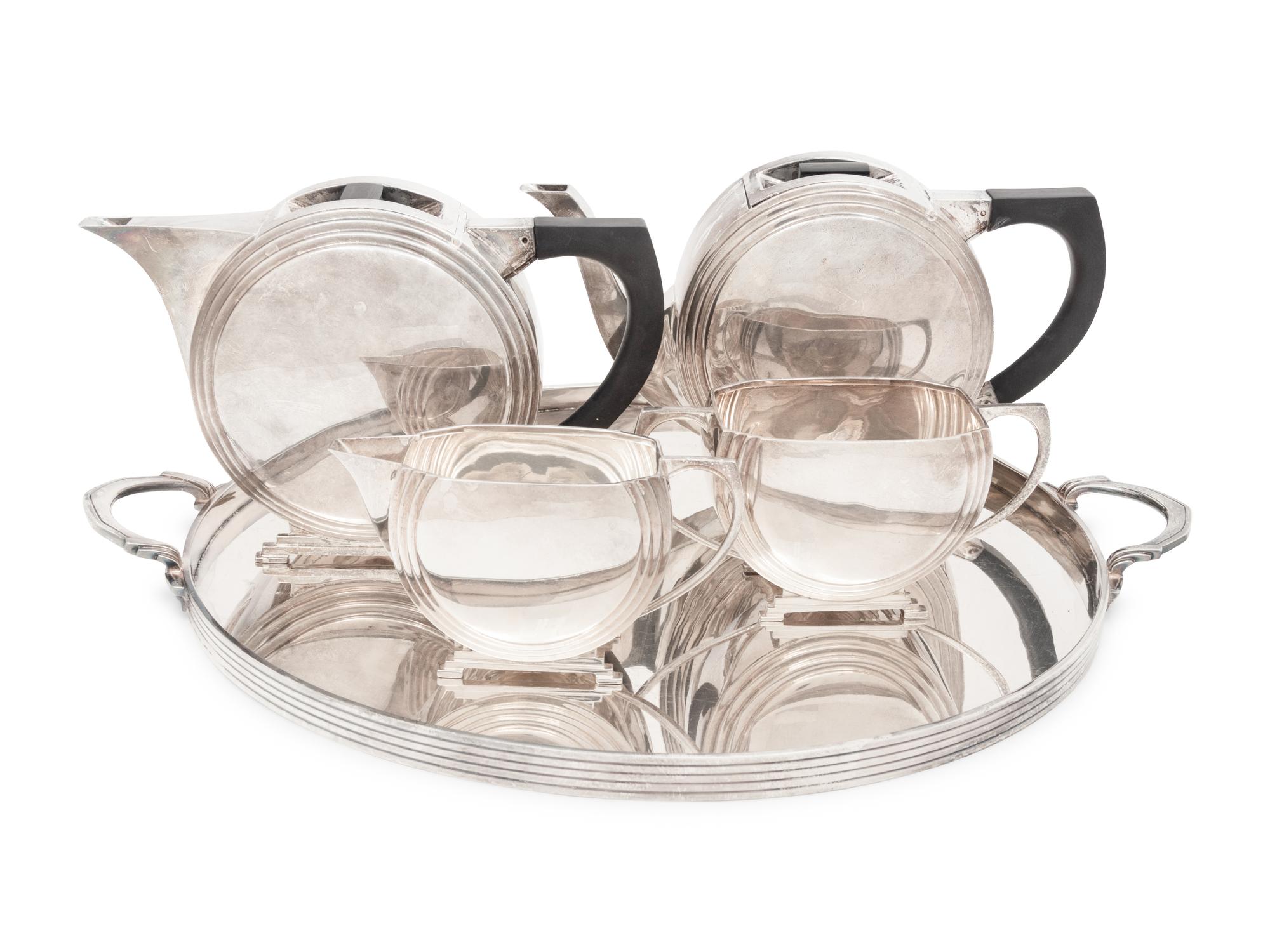 An English Silver Four-Piece Tea Service