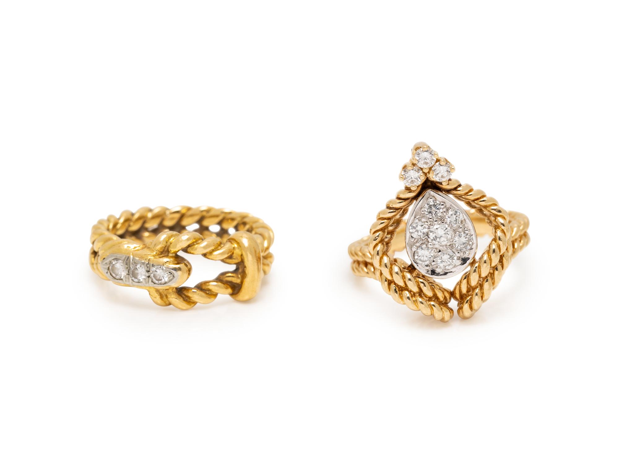 TIFFANY & CO., YELLOW GOLD AND DIAMOND RING