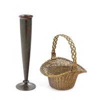 A Tiffany Studios Wirework Basket Height of taller 12 inches.