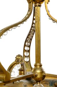 A Continental Gilt Bronze and Glass Three-Light Chandelier