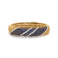 VAN CLEEF & ARPELS, YELLOW GOLD, SAPPHIRE AND DIAMOND 'PELOUSE' BRACELET