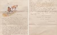 Indian Scout and Horse, Illustrated Letter