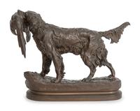 Setter with pheasant , c. 1900