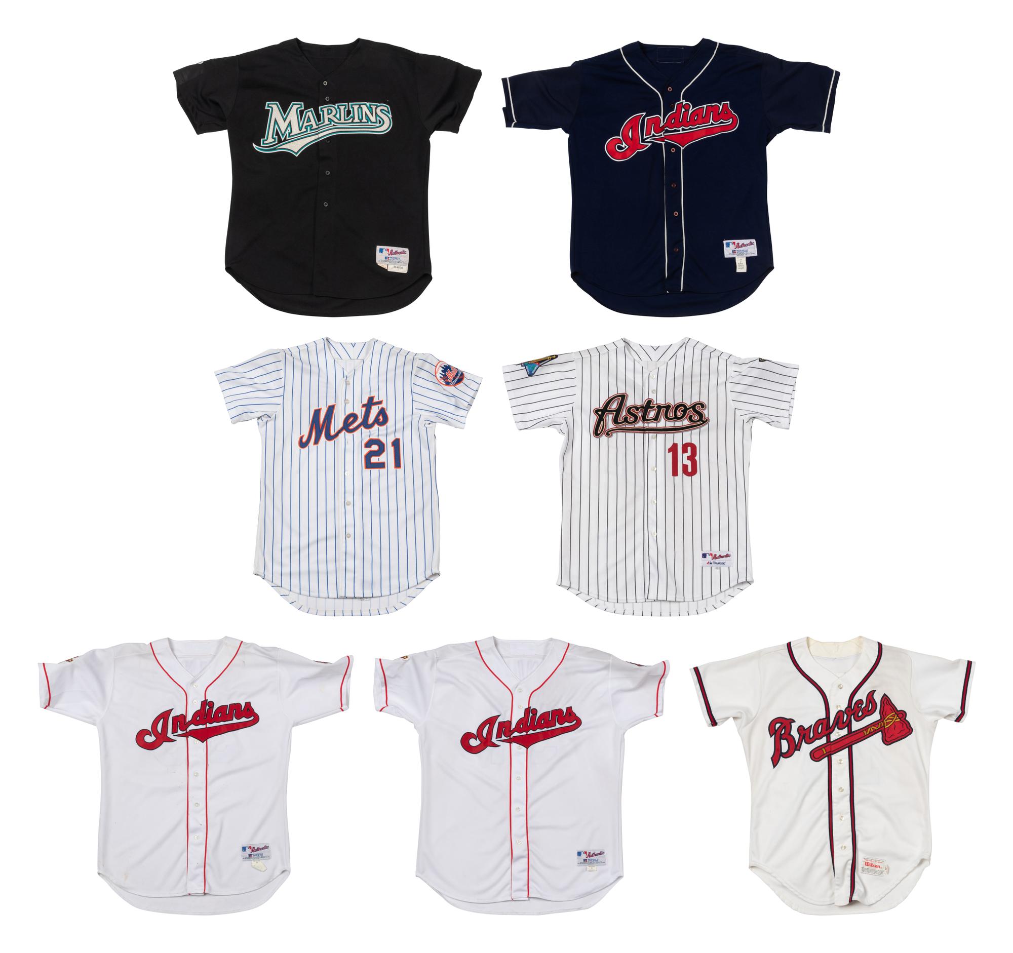 A Group of 7 Game Issued Baseball Jerseys (Including Signed)