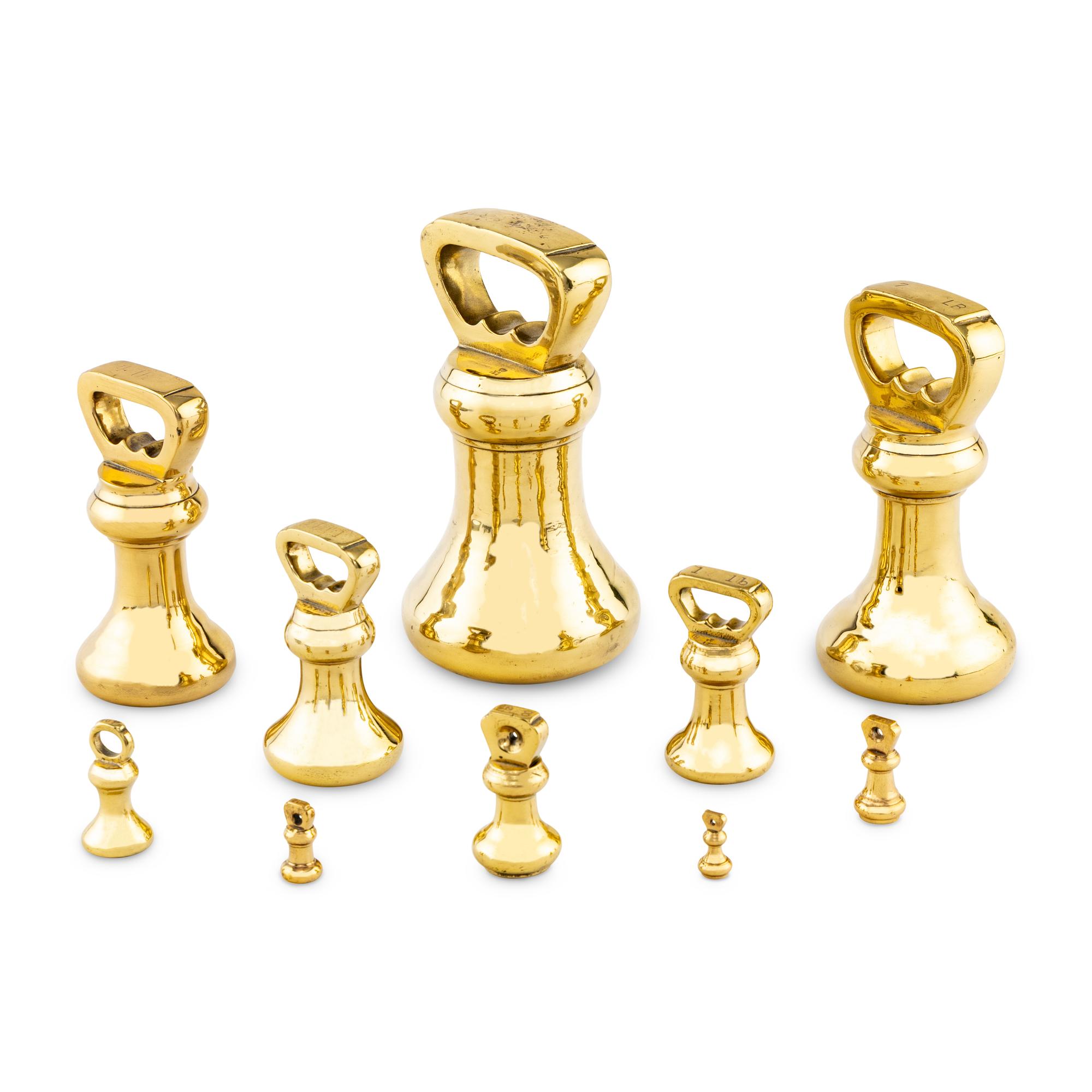 A Set of Ten Scottish Brass Weights