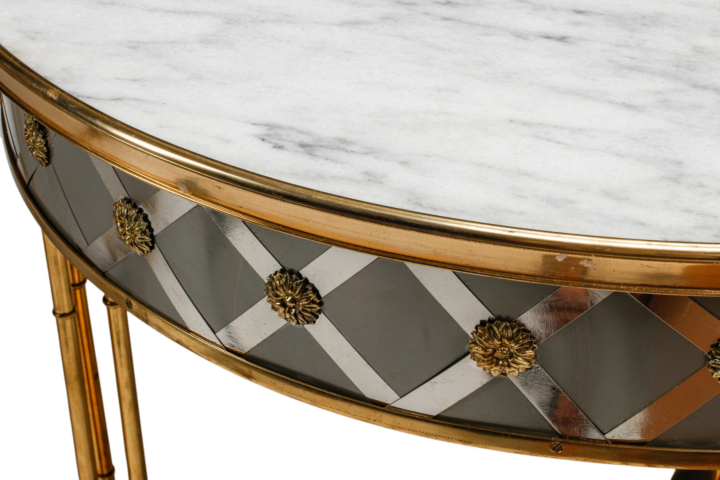 A Pair of Neoclassical Style Bronze and Marble Guéridons