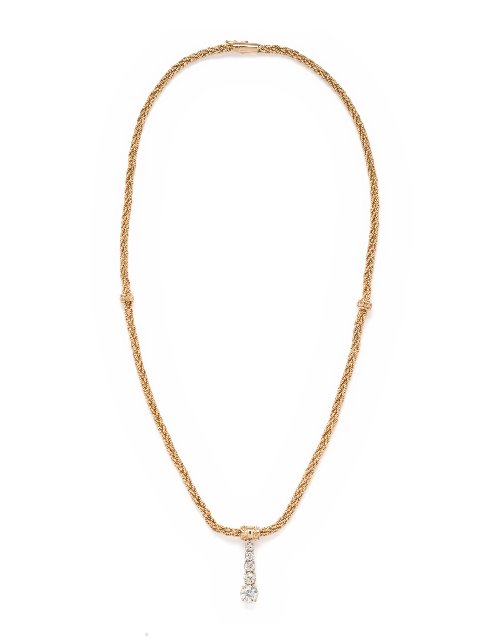 YELLOW GOLD AND DIAMOND NECKLACE