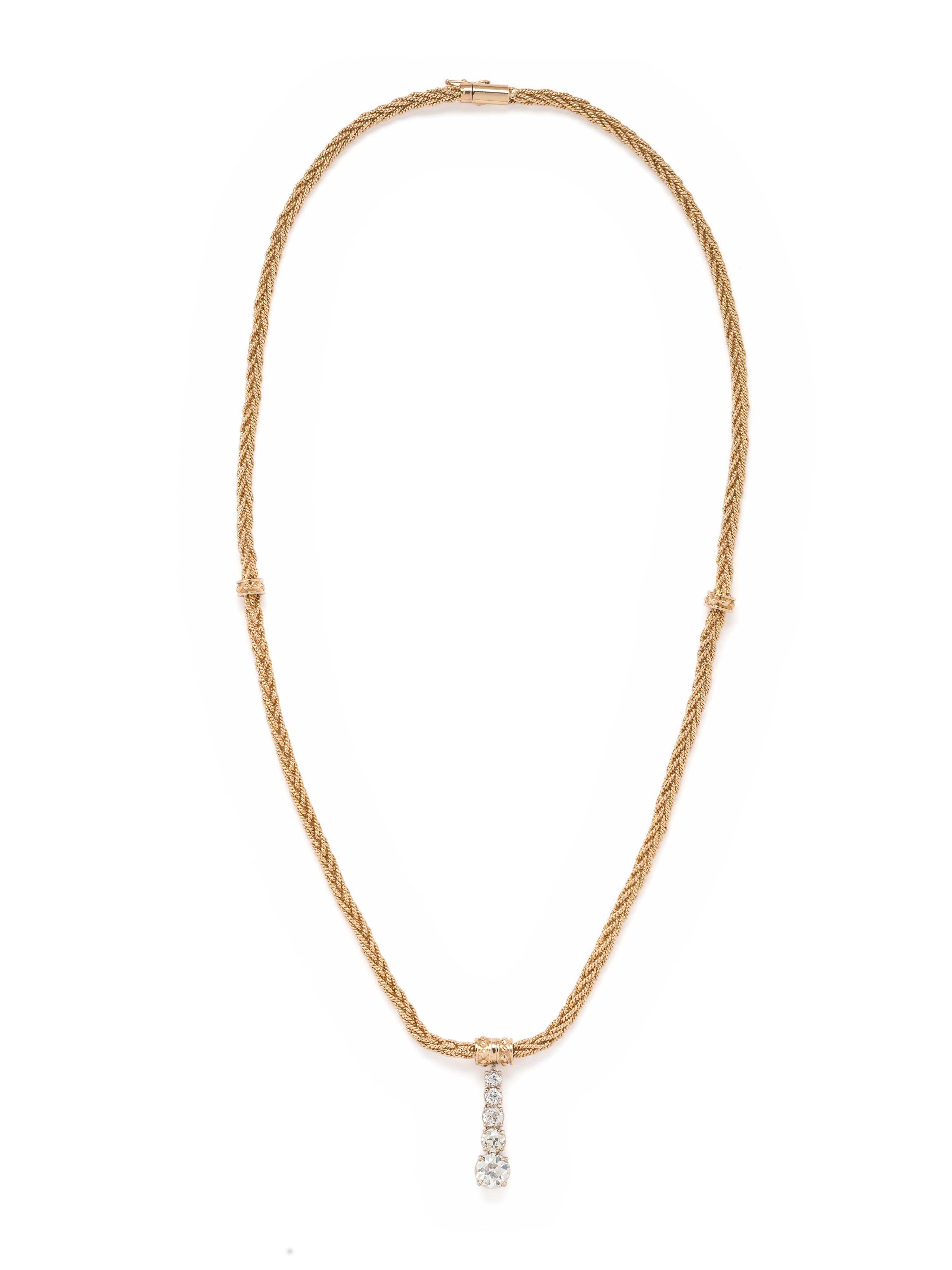 YELLOW GOLD AND DIAMOND NECKLACE
