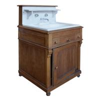 A Wood and Marble Wash Stand/Commode 27" W x 25" D x 44" H — France