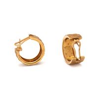 ESCADA, YELLOW GOLD AND DIAMOND HOOP EARRINGS