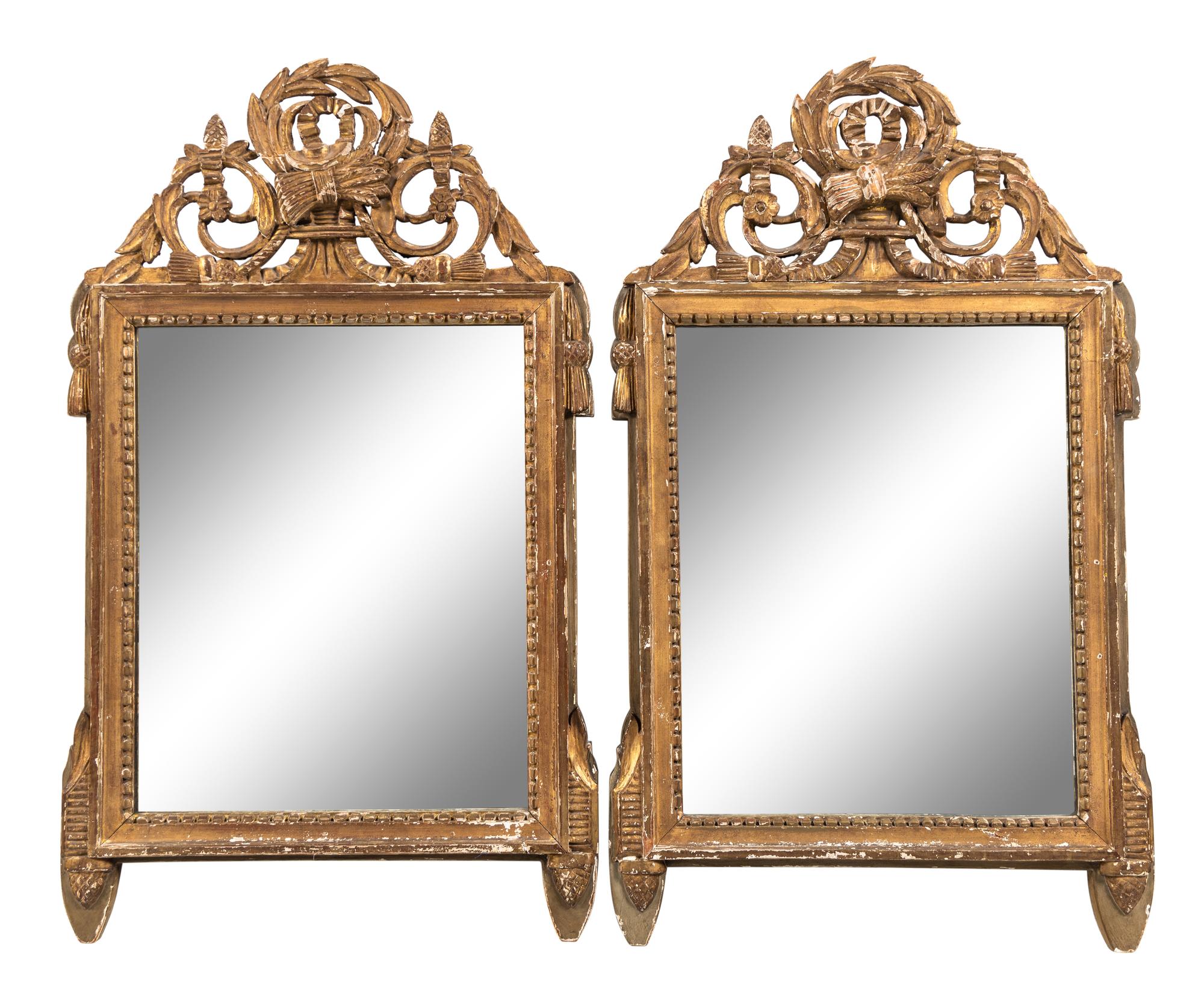 A Pair of Neoclassical Style Giltwood Mirrors