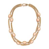Coral, Diamond, and Yellow Gold Necklace