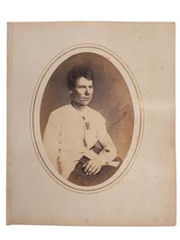 [CIVIL WAR]. Albumen photograph of Private Mason Harrington, Company K, 5th Regiment, US Cavalry, wounded escaping from a guardhouse, 18 November 1865, photographed and assembled by Reed Brockway Bontecou, M.D.