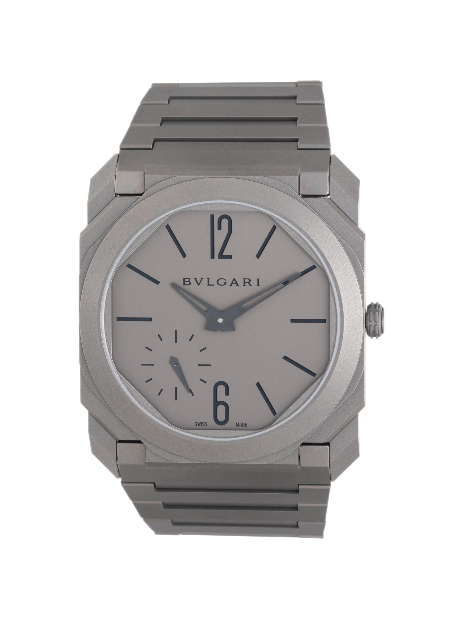 BVLGARI, TITANIUM 'OCTO FINISSIMO' WATCH