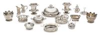 A Group of Silver and Silvered Bronze Table Articles Width of widest 1 3/4 inches. — Eugene Kupjack