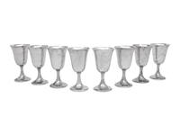 A Set of Eight American Silver Goblets